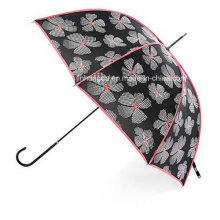 Belle couverture d&#39;impression de fleur pluie droite et parasol (YSC0009)